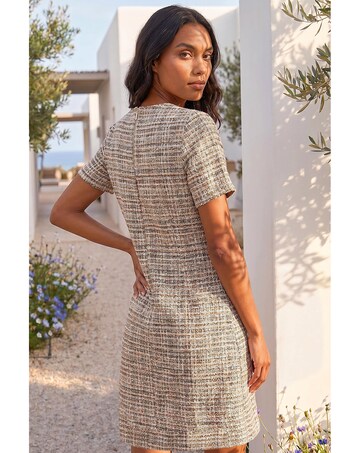 Roman Textured Pocket Shift Dress