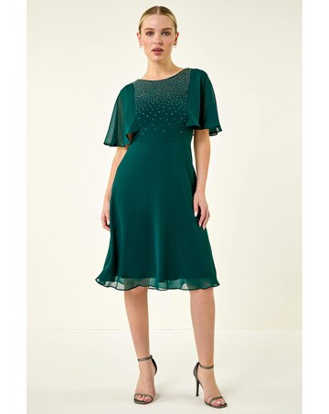 Roman Petite Embellished Skater Dress