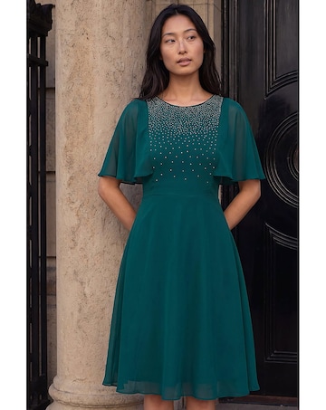 Roman Petite Embellished Skater Dress