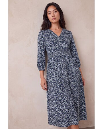 Roman Petite Floral Print Midi Dress