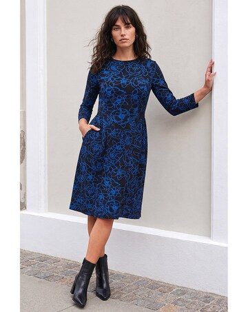 Roman Floral Side Ruched Dress