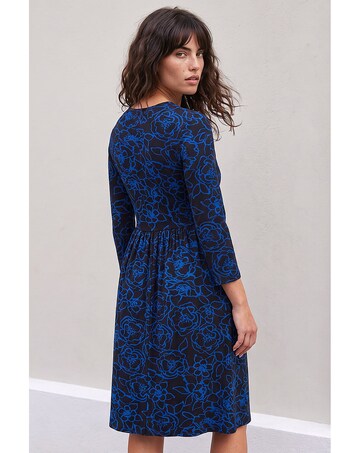 Roman Floral Side Ruched Dress