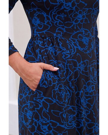 Roman Floral Side Ruched Dress