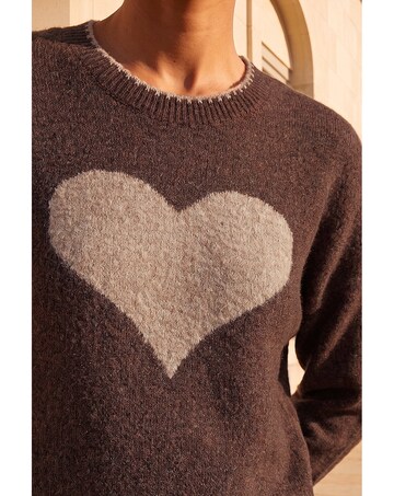 Roman Contrast Stitch Heart Jumper