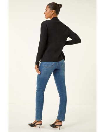 Roman Knitted Zip Detail Jacket