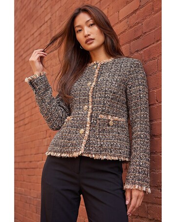Roman Boucle Frayed Edge Jacket