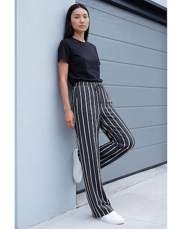 Roman Stripe Drawstring Stretch Trouser