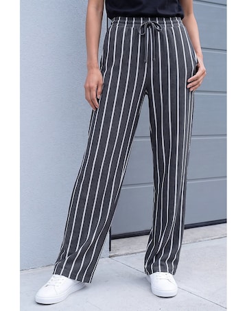 Roman Stripe Drawstring Stretch Trouser