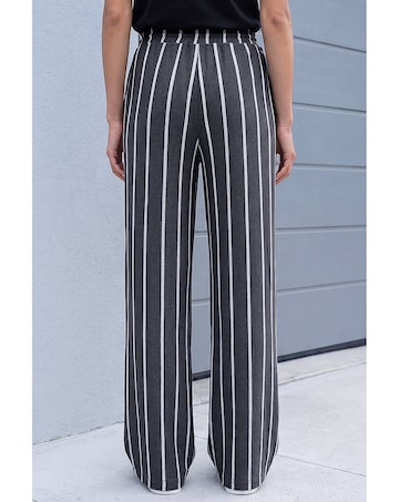 Roman Stripe Drawstring Stretch Trouser