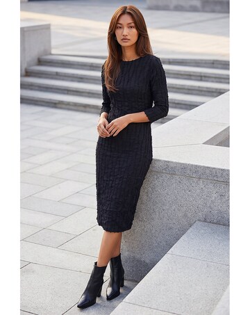 Roman Textured Midi Dress