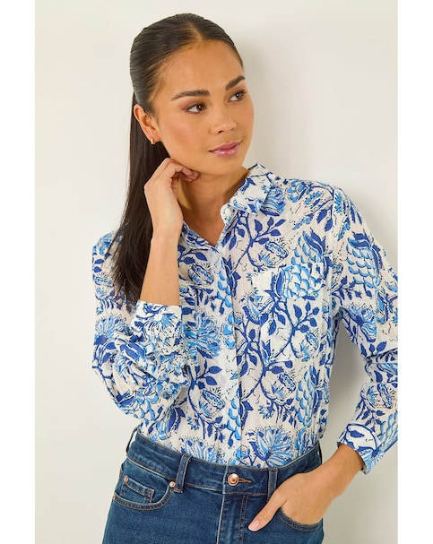 Roman Petite Floral Embroidered Blouse