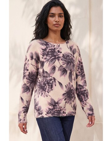 Roman Floral Print Fluffy Knit Jumper