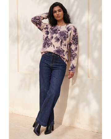 Roman Floral Print Fluffy Knit Jumper