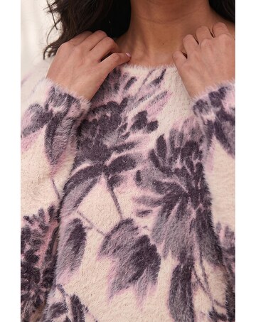 Roman Floral Print Fluffy Knit Jumper