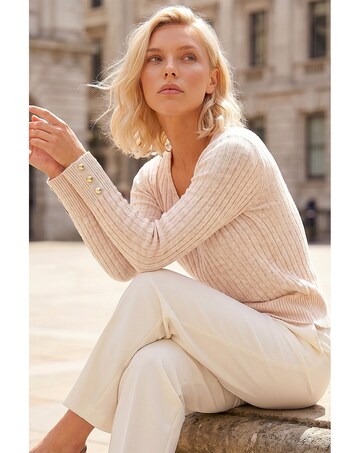 Roman Petite Button Cuff Jumper