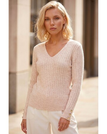 Roman Petite Button Cuff Jumper