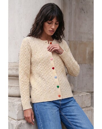 Roman Speckled Heart Cardigan