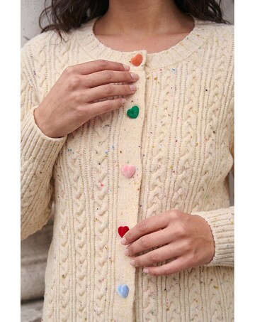 Roman Speckled Heart Cardigan