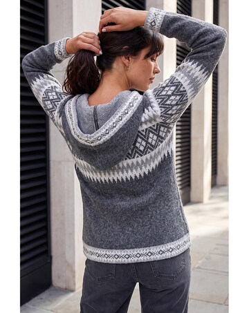 Roman Jacquard Zipped Knit Cardigan