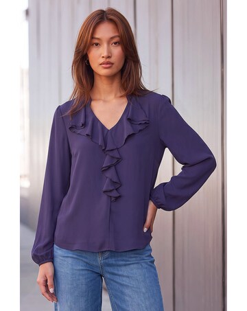 Roman Plain Ruffle Top