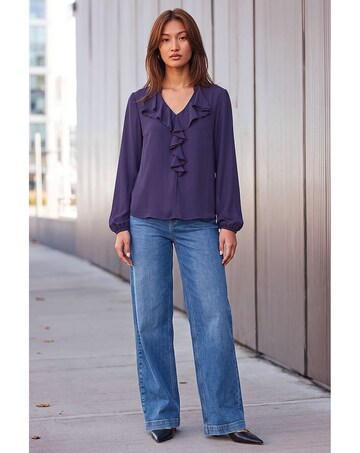 Roman Plain Ruffle Top