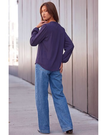 Roman Plain Ruffle Top