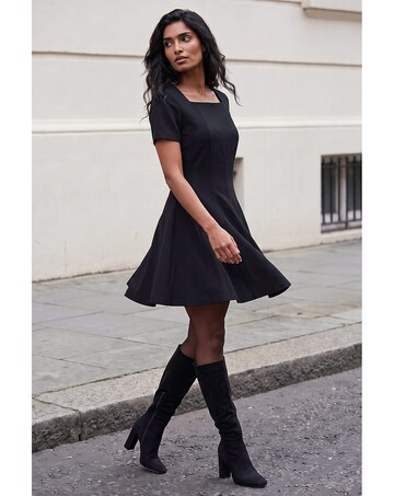 Roman Square Neck Panel Dress