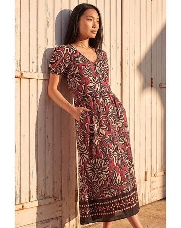Roman Border Print Dress
