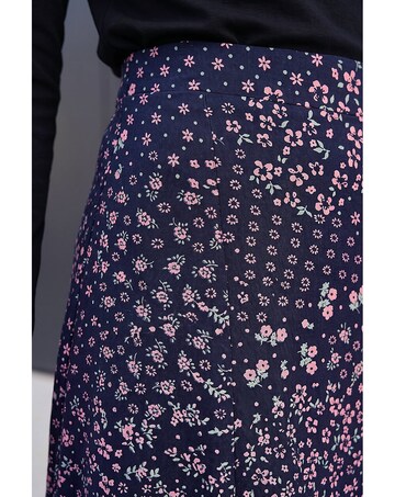 Roman Linear Floral Stretch Midi Skirt