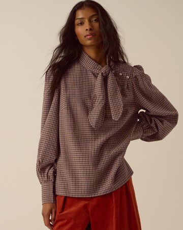 Monsoon Myla Tie Neck Gingham Top