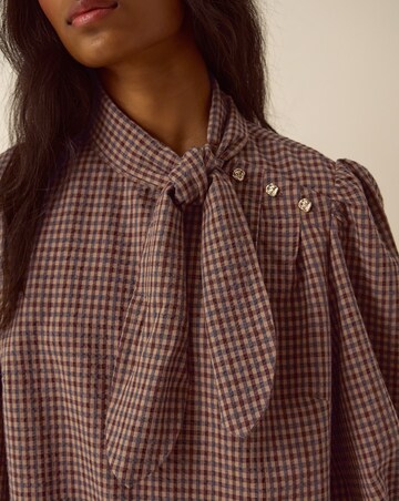 Monsoon Myla Tie Neck Gingham Top
