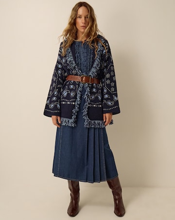 Monsoon Payton Paisley Fringe Cardigan