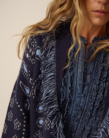 Monsoon Payton Paisley Fringe Cardigan