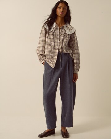Monsoon Thea Lace Collar Check Shirt