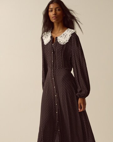 Monsoon Shae Lace Polka Dot Midi Dress