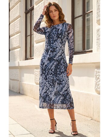 Roman Petite Abstract Mesh Dress