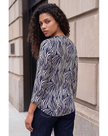 Roman Petite Animal Print Button Top