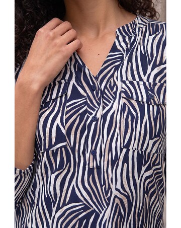 Roman Petite Animal Print Button Top
