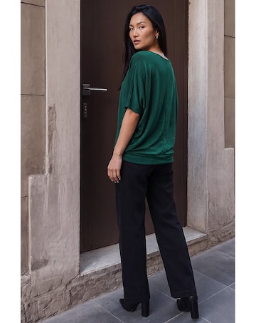 Roman Bubble Hem Stretch Top