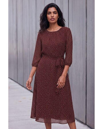 Roman Spot Fit and Flare Dress