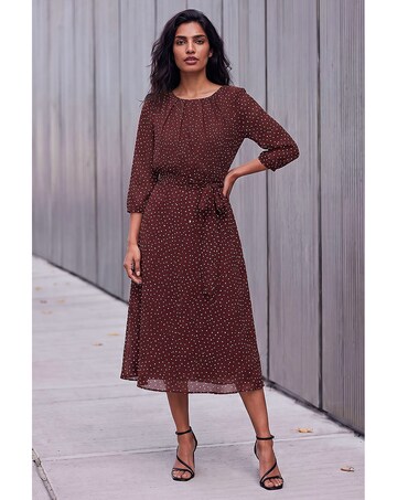 Roman Spot Fit and Flare Dress