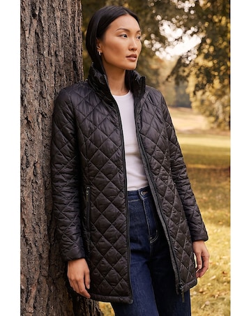 Roman Two Tone Diamond Quilted Coat