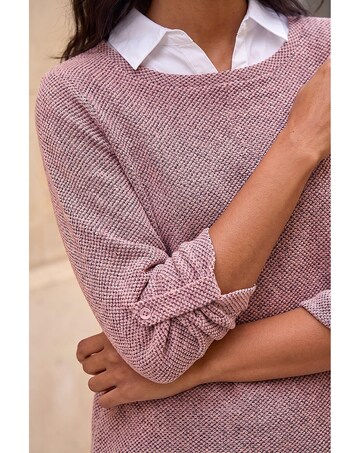 Roman Mock Shirt Textured Knit Jumper