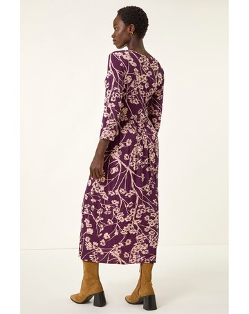 Roman Shadow Floral Stretch Midi Dress