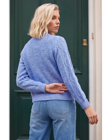 Roman Petite Cable Knit Zip Up Cardigan