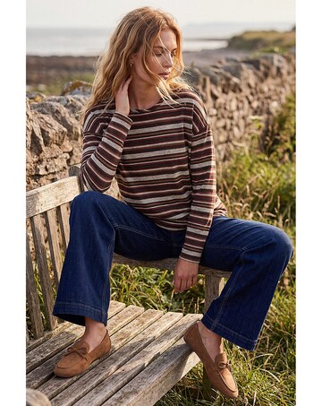 Roman Stripe Print Snit Top