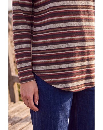 Roman Stripe Print Snit Top