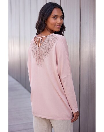 Roman Lace Back V-Neck Poncho