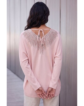 Roman Lace Back V-Neck Poncho