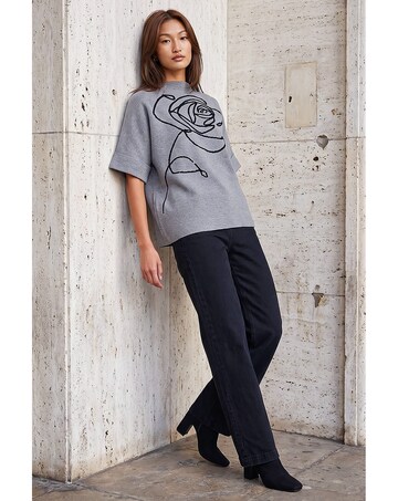 Roman Rose High Neck Knit Jumper